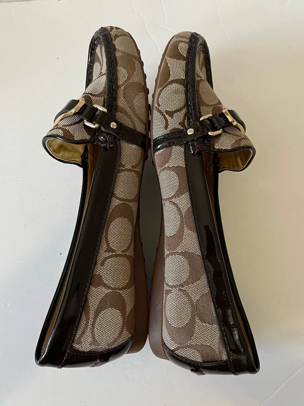 Coach Brown Signature Logo Women's Driving Loafers Size 7.5B